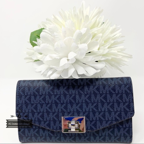 Michael Kors Handbags - 🔽 Michael Kors Large trifold Cassie wallet blue